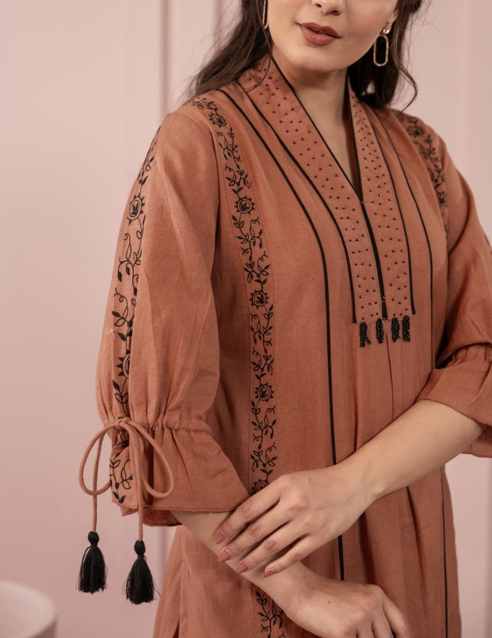 Cotton Flex Co-ord Set for Women with Fine Thread Embroidery – Top and Pant Set