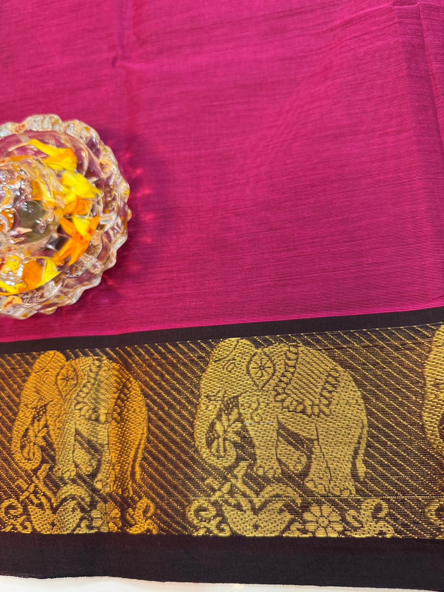 Chettinad Pure Cotton Saree with Zari Border – 80 Count, 20 Colours, 5.5m Length