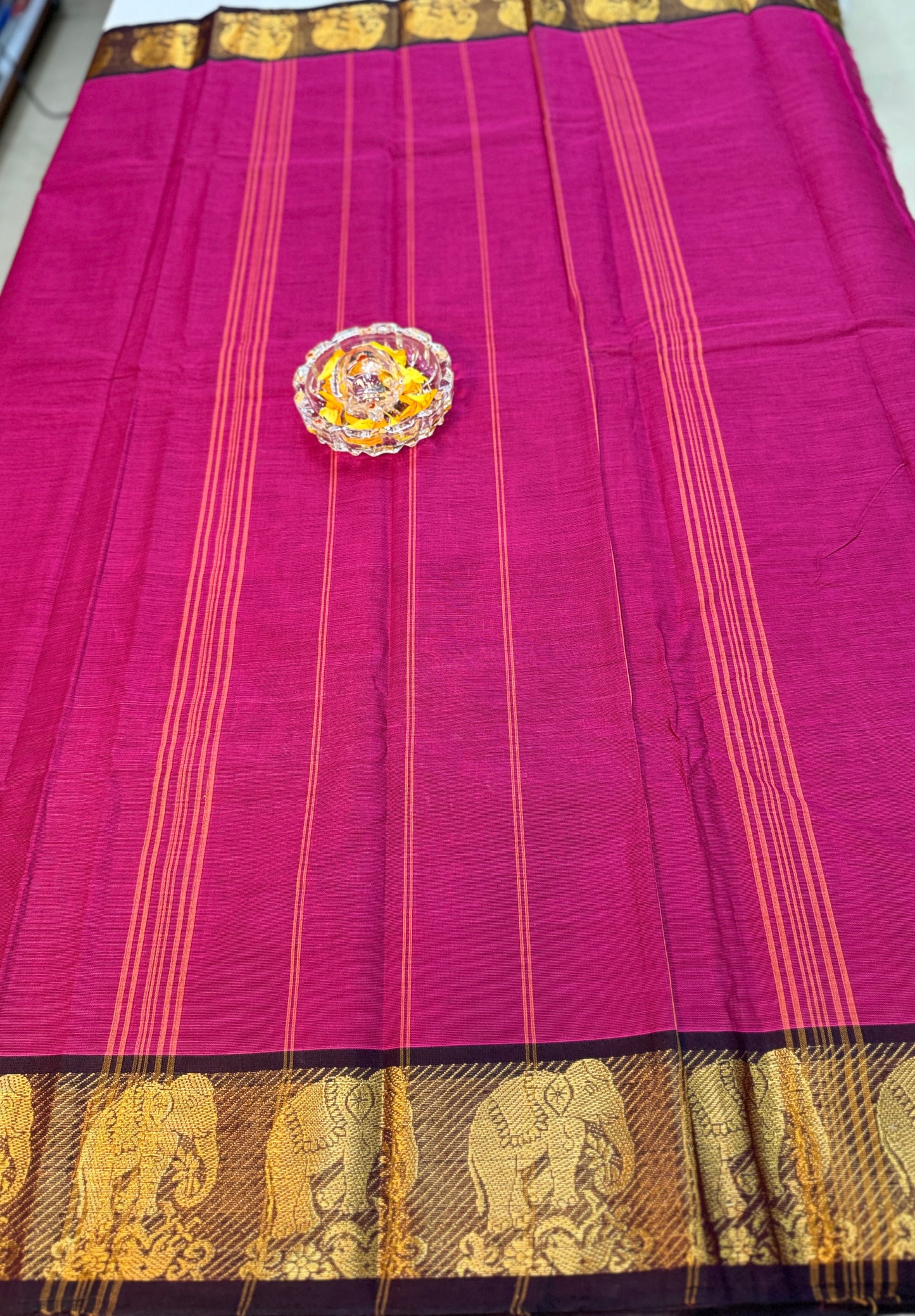 Chettinad Pure Cotton Saree with Zari Border – 80 Count, 20 Colours, 5.5m Length