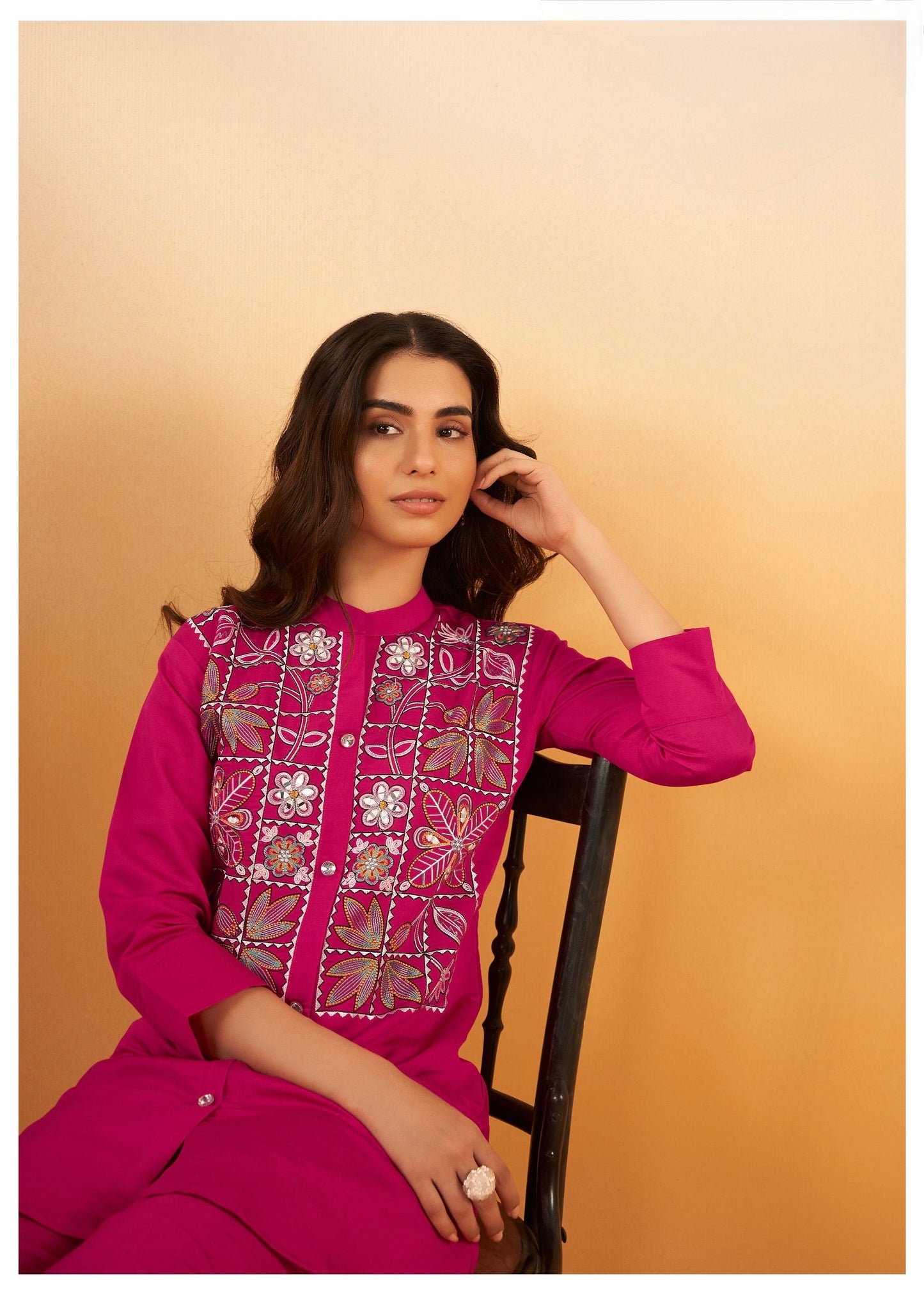 Women's Viscose Silk Co-ord Set with Elegant Work