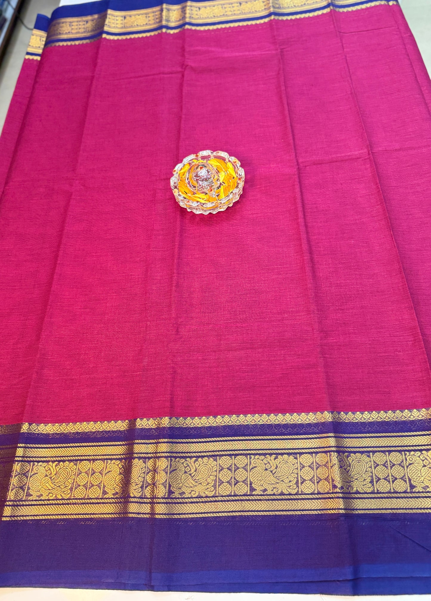 Chettinad Pure Cotton Saree with Zari Border – 80 Count, 20 Colours, 5.5m Length