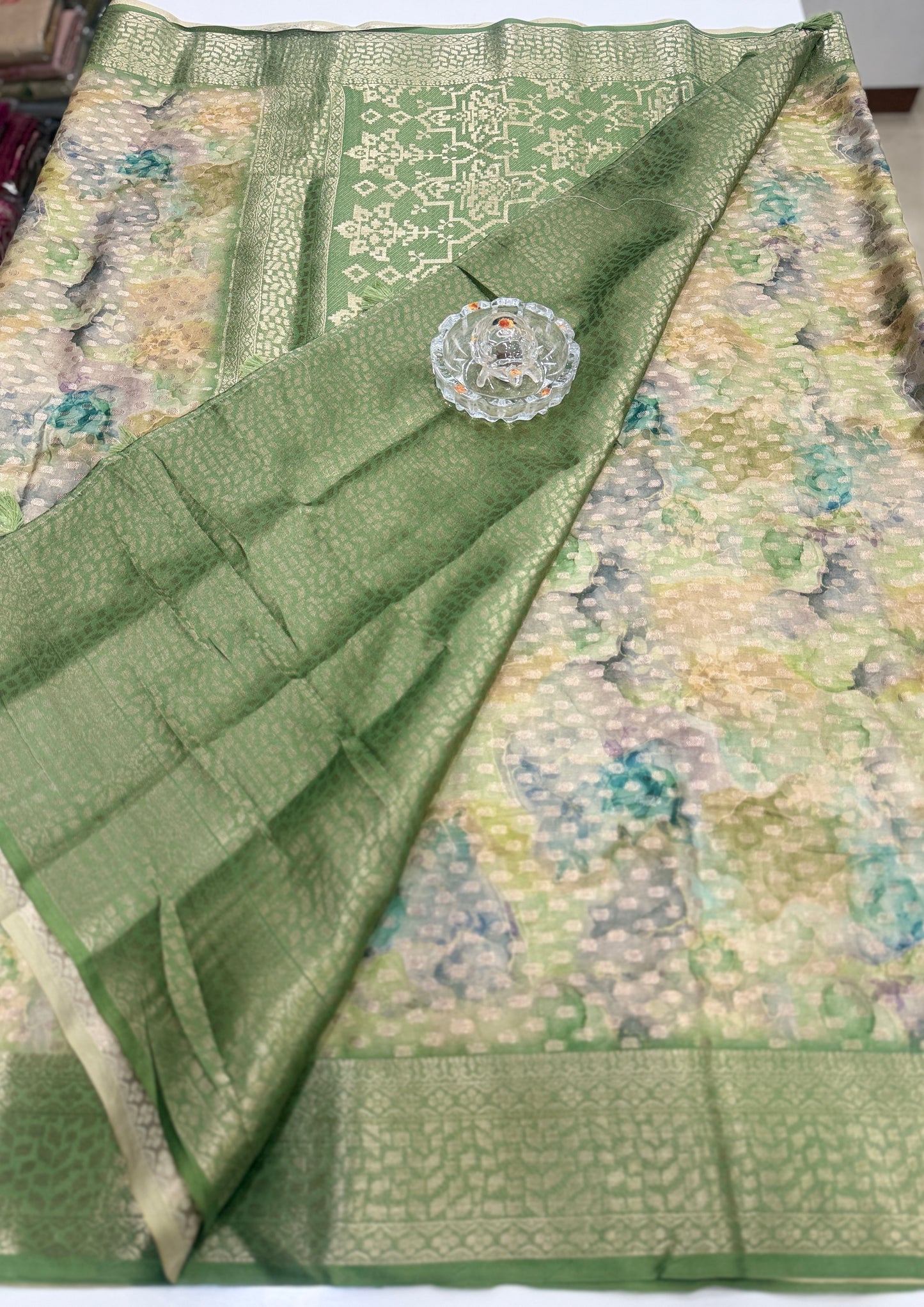 Georgette Silk Butti Saree with Rich Printed Pallu