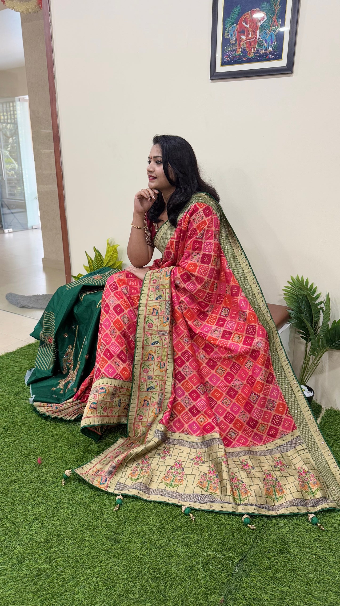 premium designer saree with traditional weaving and embroidered blouse – ethnic festive wear for women