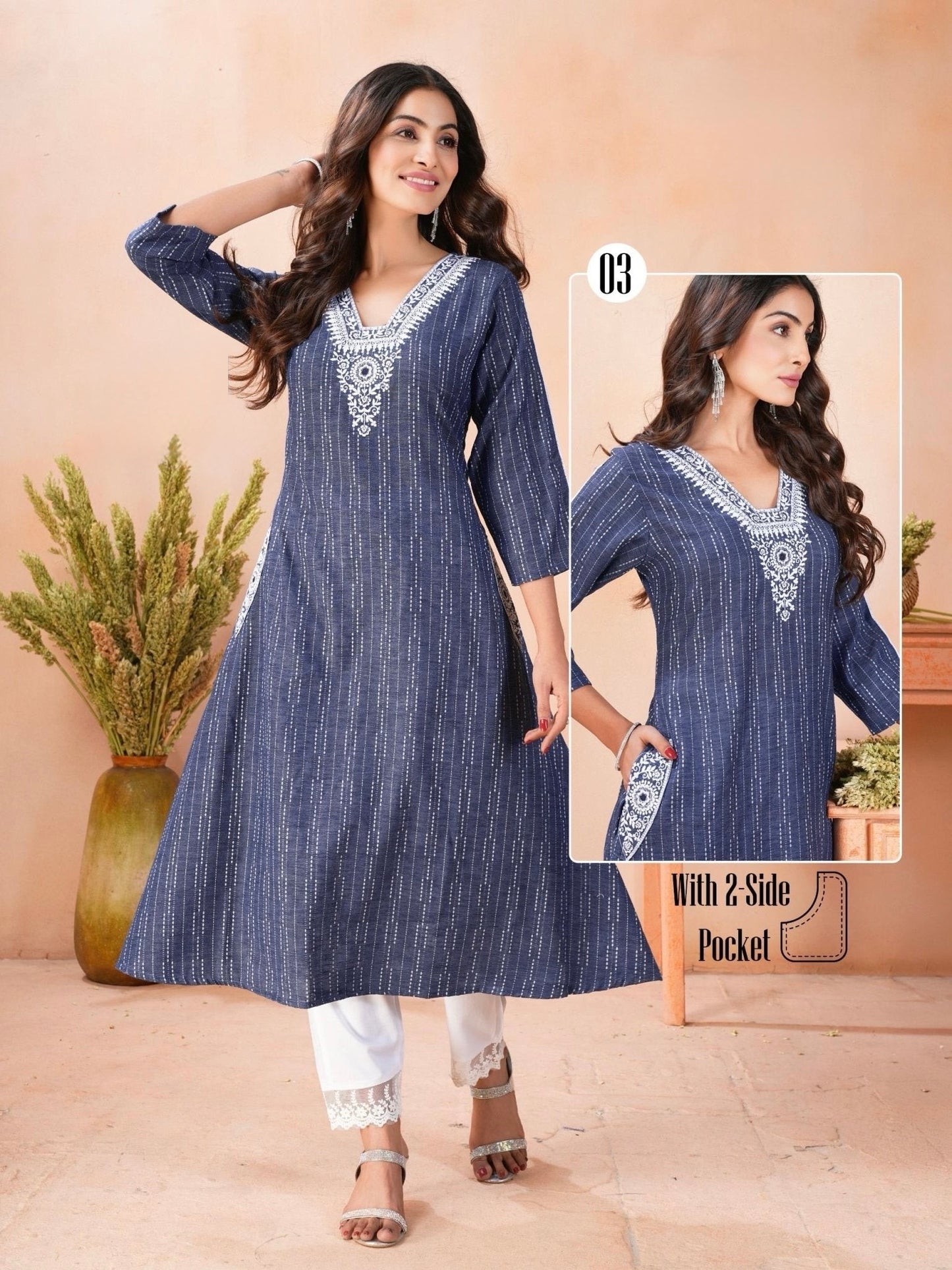 Denim Butta and Rayon Co-ord Set for Women – Casual Wear Two-Piece Set