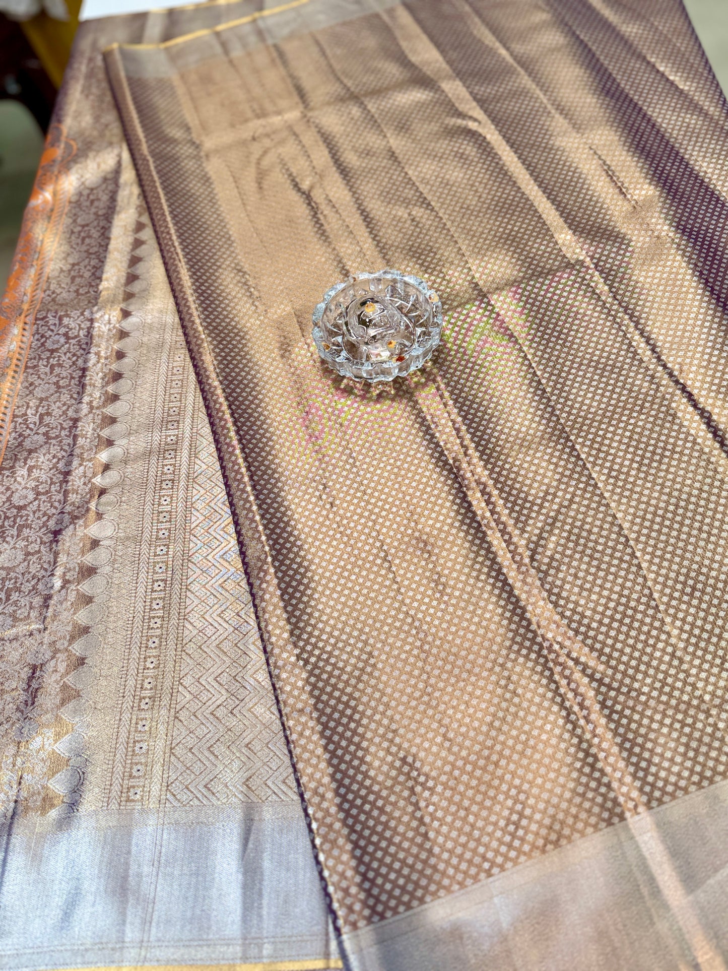 Semi Pattu Silk Saree with Zari Border and Contrast Pallu for Women