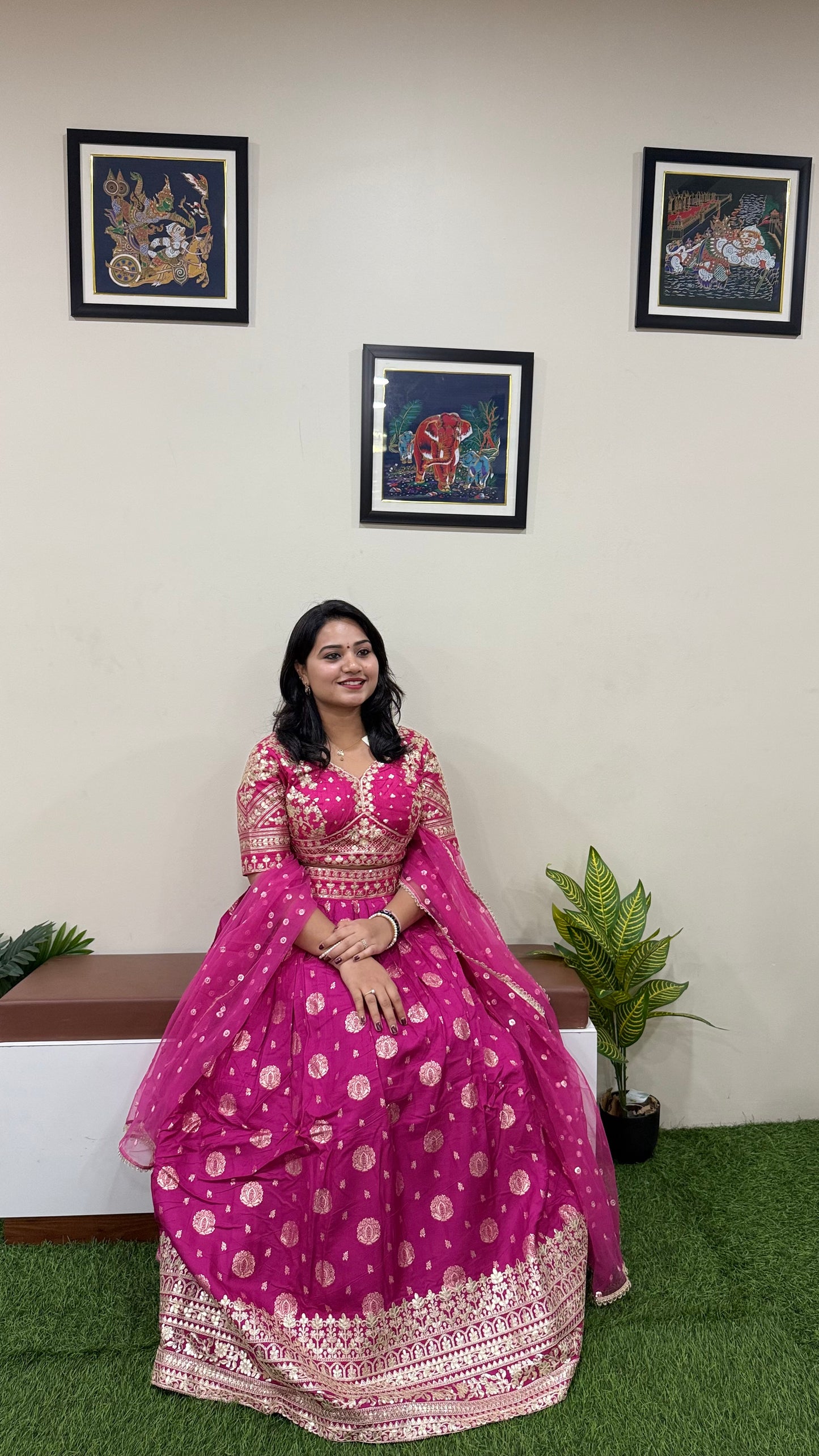 Viscose Jacquard Silk Embroidered Lehenga Choli with Dupatta for Women – Free Size Stitched