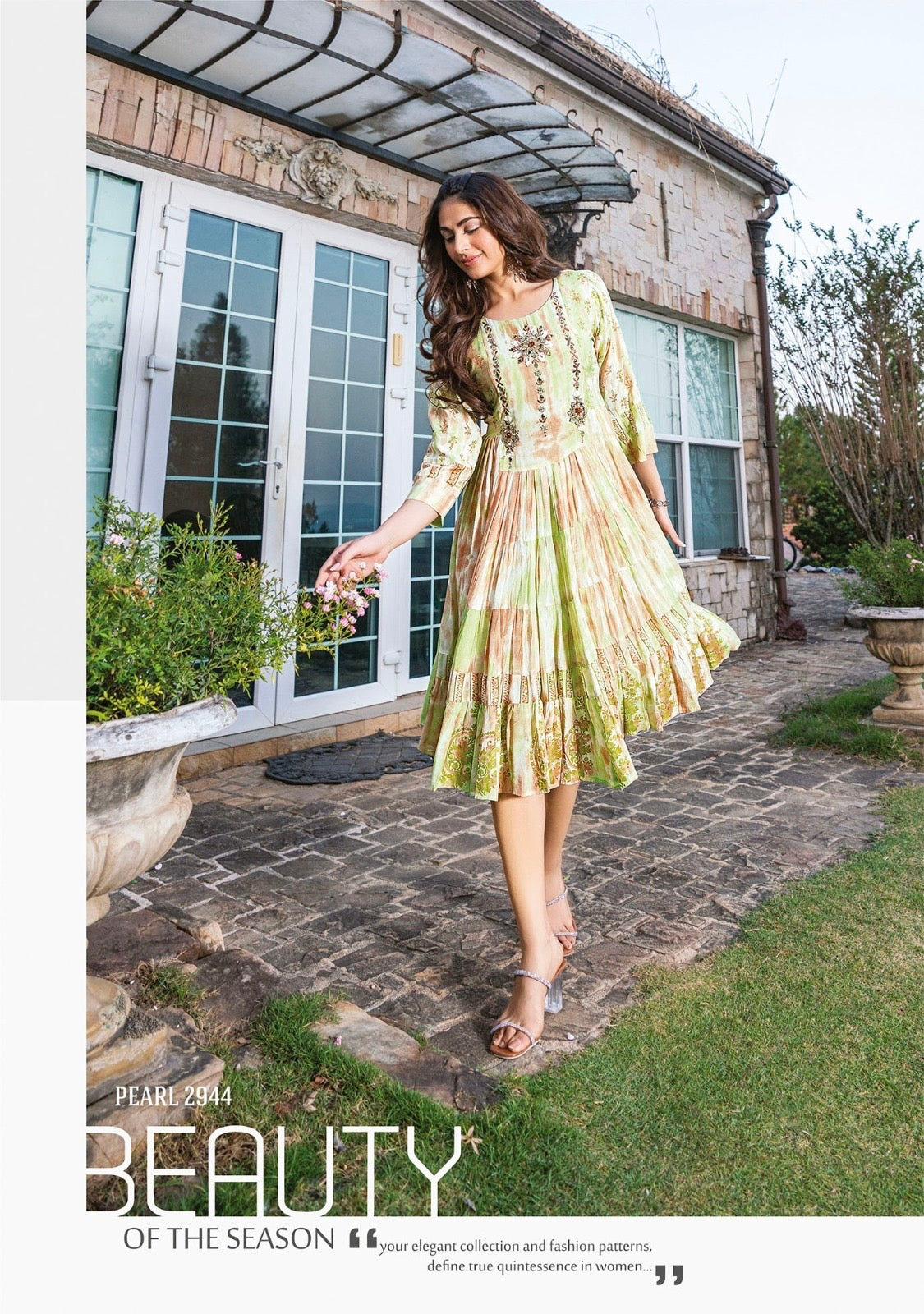 Pure Muslin Tie-Dye Handwork Frock Dress – Women’s Designer Summer Wear (XL, XXL)