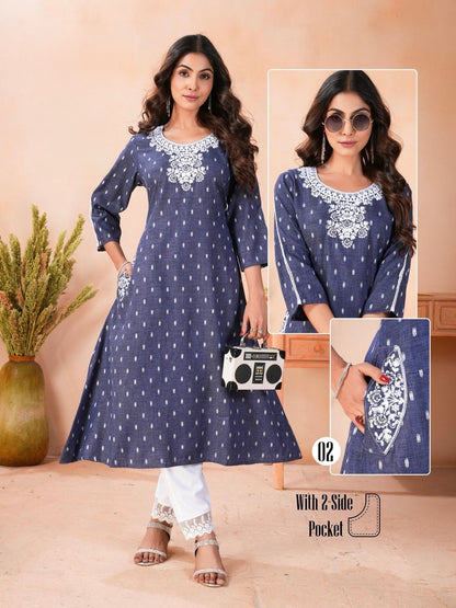 Denim Butta and Rayon Co-ord Set for Women – Casual Wear Two-Piece Set