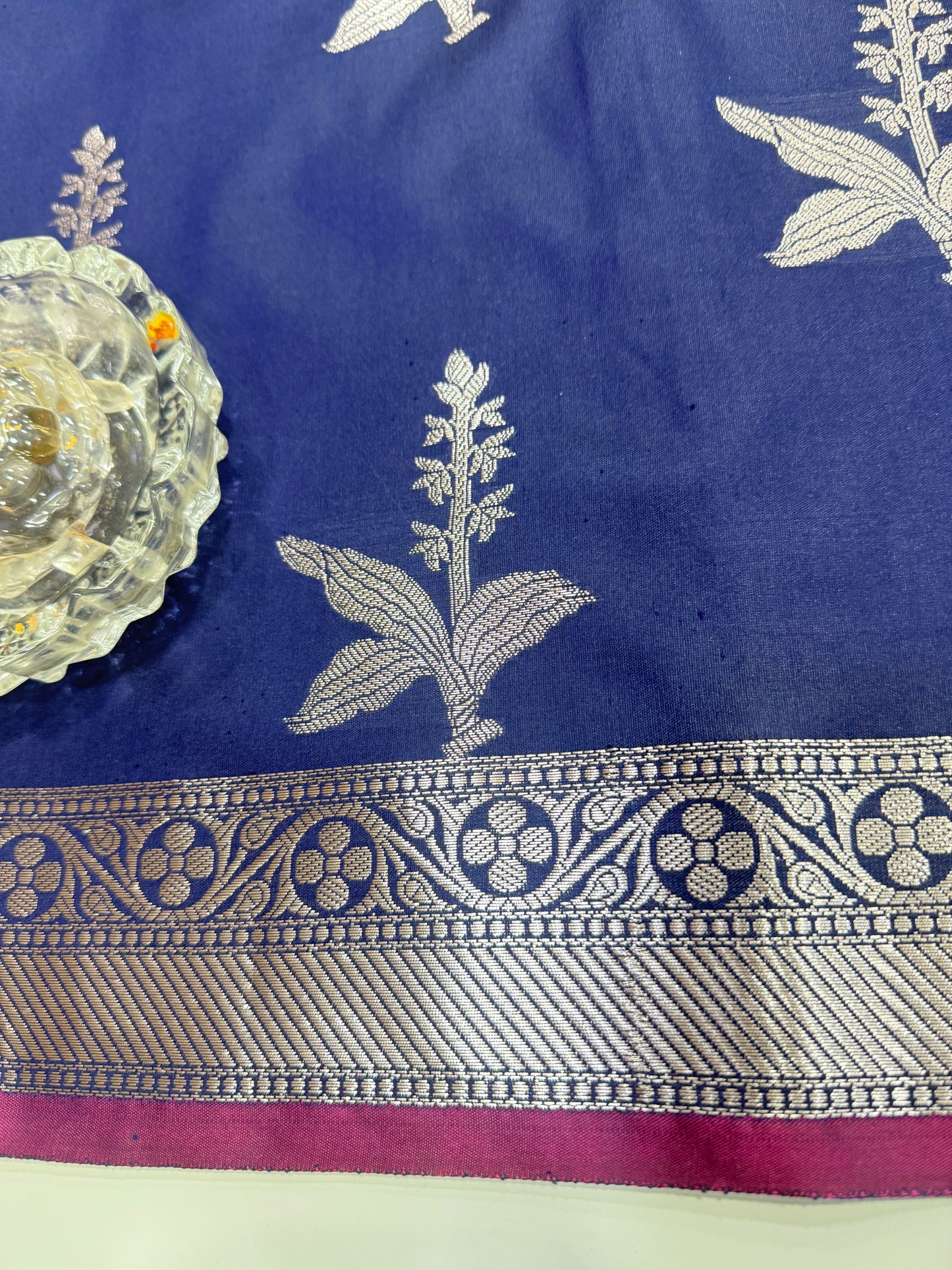 Women’s Banarasi semi mashru katan silk saree with zari boota weaving, rich pallu and brocade blouse