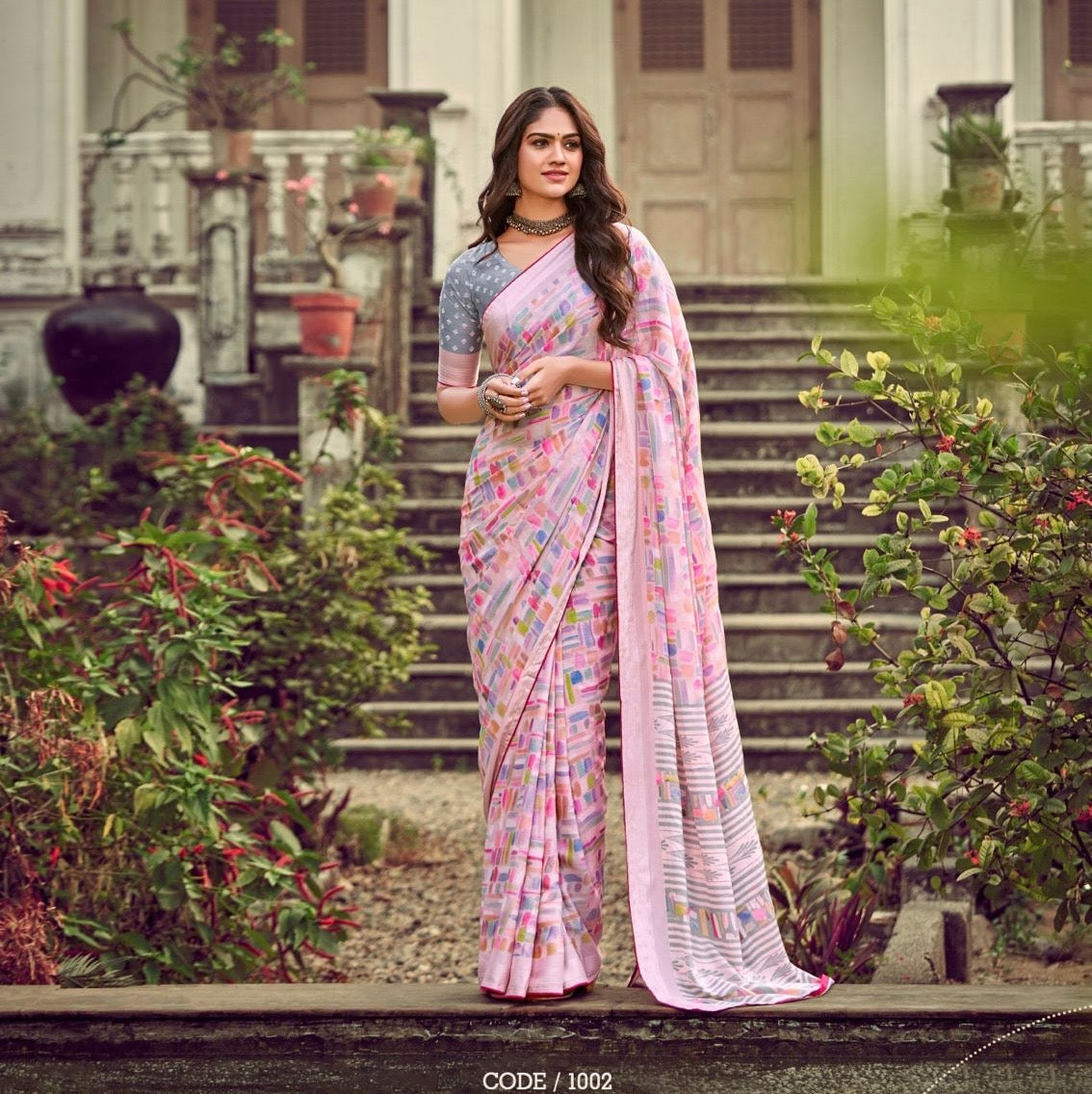 Women’s Pure Viscose Georgette Saree with Fancy Designer Blouse