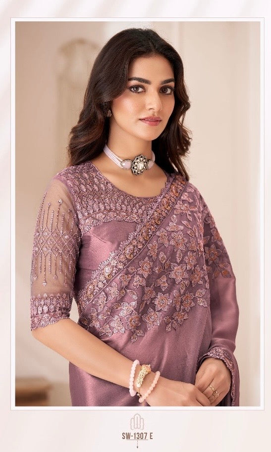 Satin Georgette Saree with Elegant Design for Festive and Party Wear – Soft and Flowy Drape