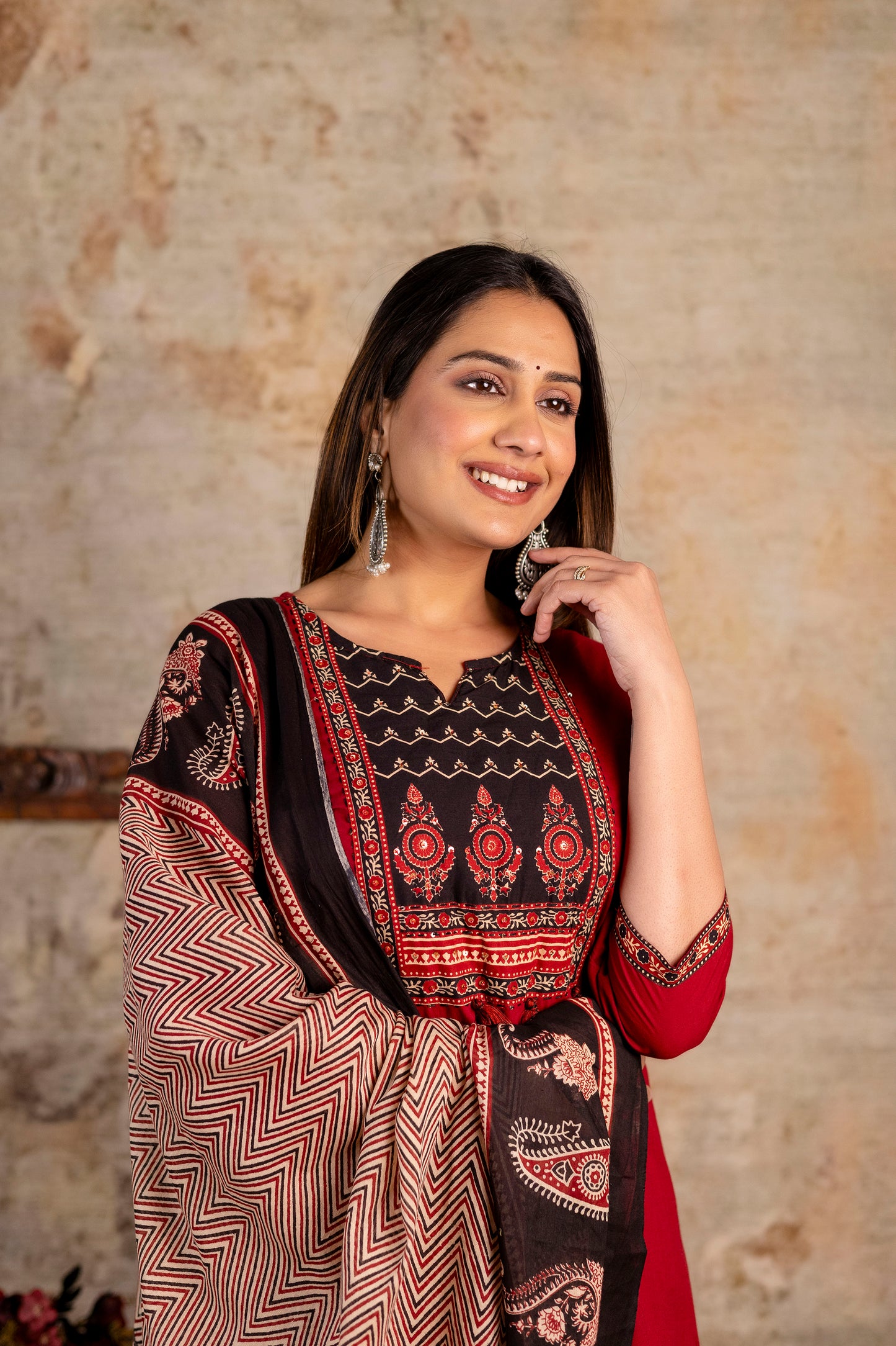 Pure Cotton Printed Kurti Pant Dupatta Set for Women