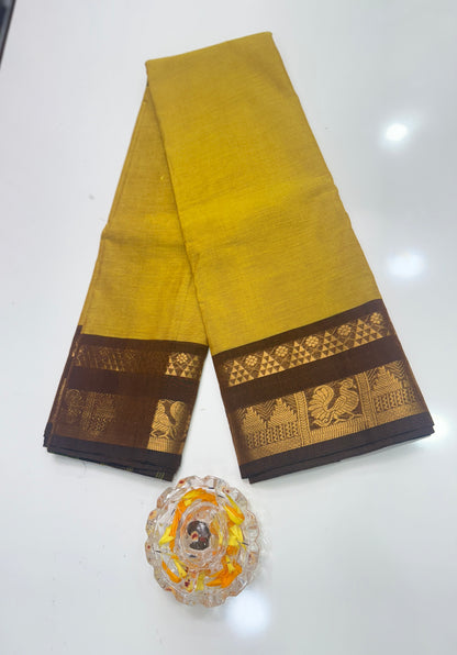 Chettinad Pure Cotton Saree with Zari Border – 80 Count, 20 Colours, 5.5m Length