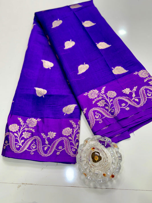 Pure Handloom Banarasi Raw Mango Silk Saree with Kaduwa Resham Zari and Silk Mark Certified Blouse