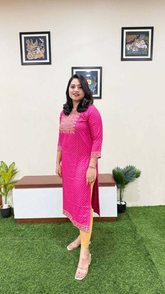 Solid Rayon Kurti Collection for Women with Zari and Thread Embroidery – M to 2XL