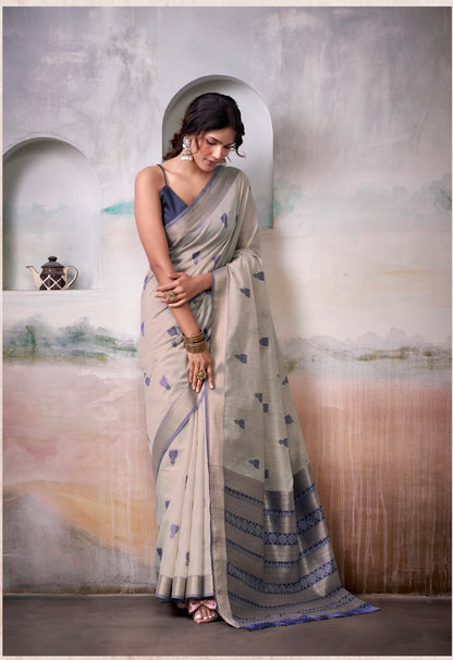 modal cotton saree with zari-style motifs and contrast border – breathable ethnic wear for women