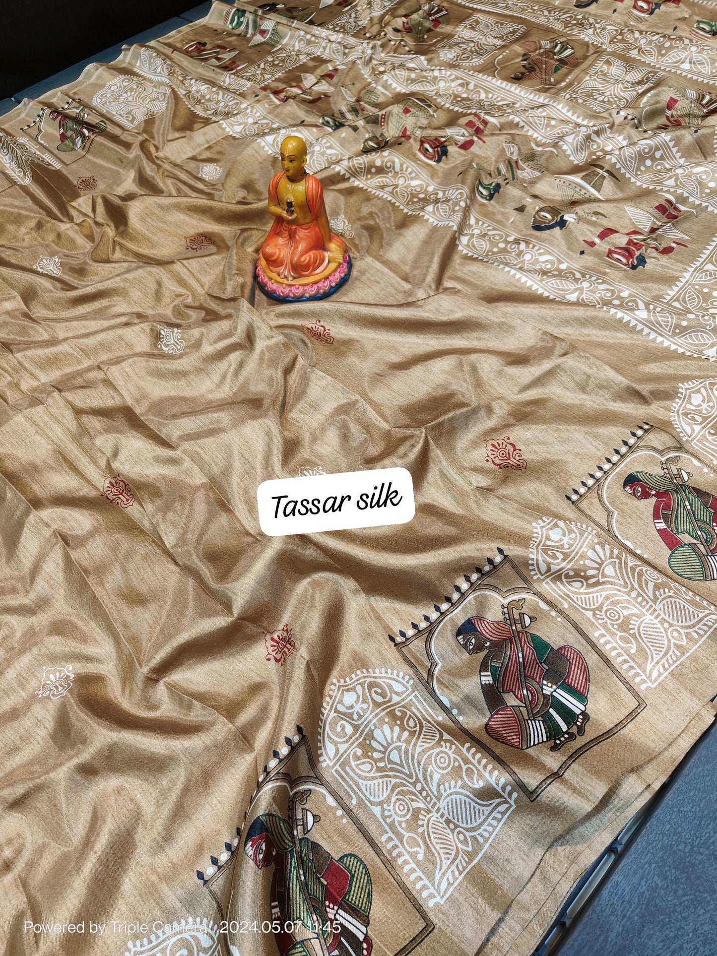 Semi Tussar Silk Saree with Matching Blouse Piece – Elegant Festive and Party Wear