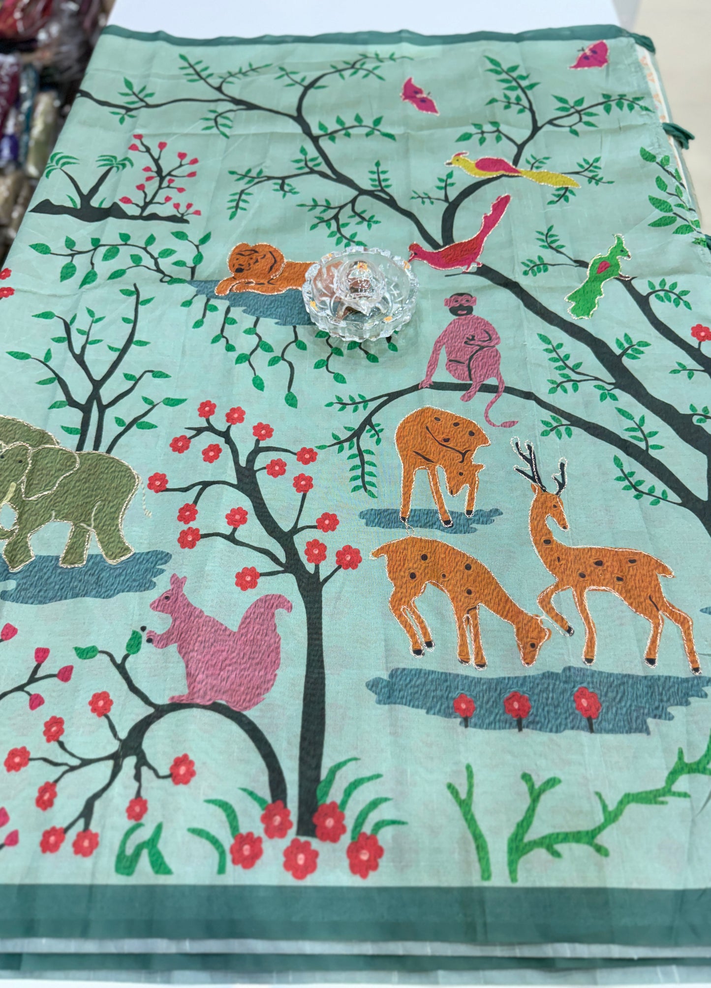 Assam silk saree for women with aari embroidery and paithani motifs, festive wear saree with blouse