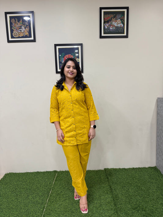 Women's Shifli Cotton Kurta Set with Matching Bottom in Soft Pastel Shades