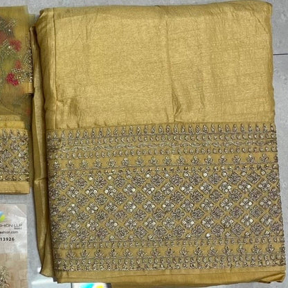 Embroidered Dola Silk Suit Set with Net Dupatta for Women – Wedding and Festive Wear