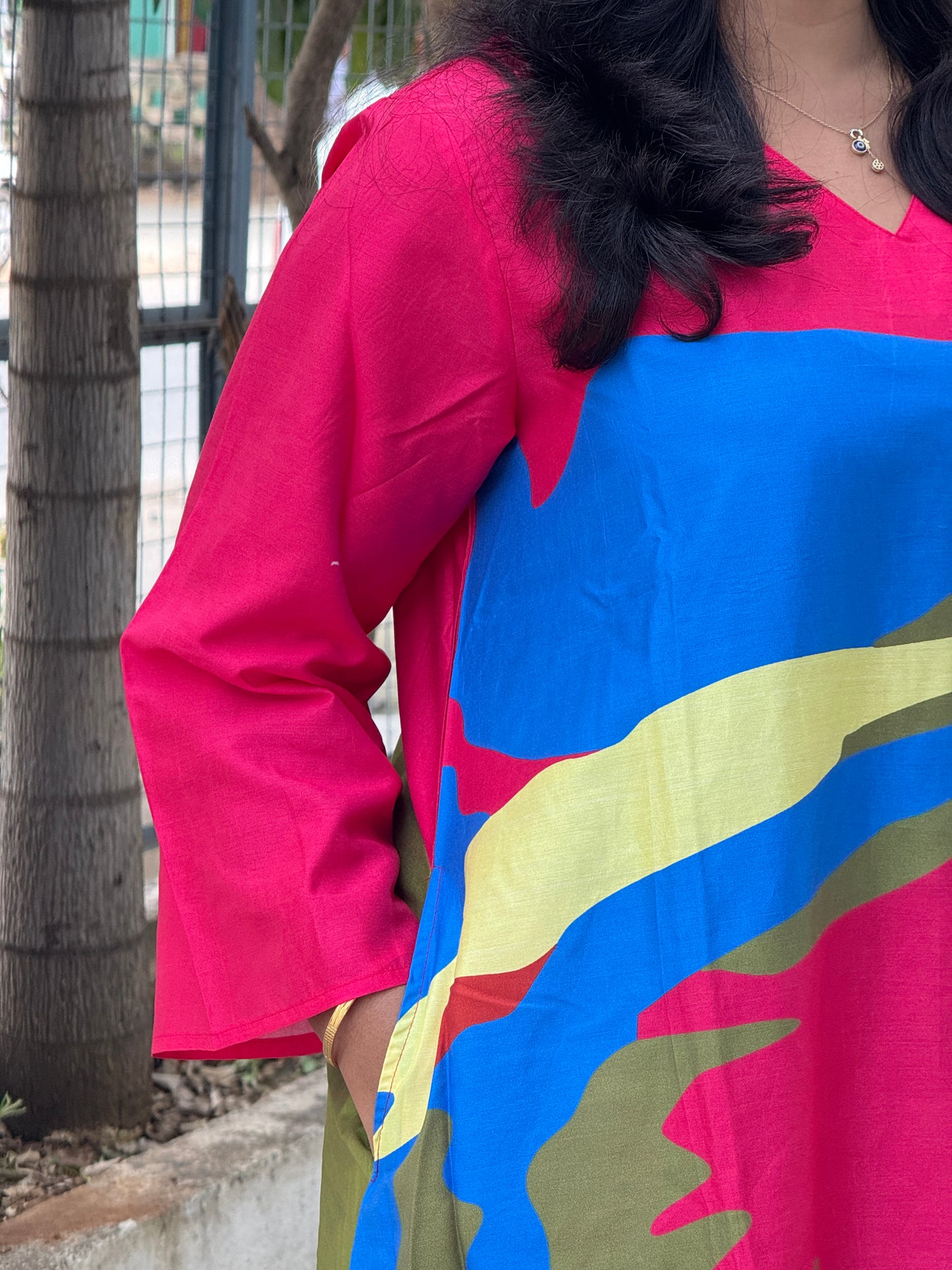 Printed Chanderi Co-ord Set with Asymmetrical Hemline – Women’s Festive Wear (Sizes 38–44)