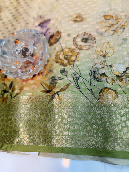 Georgette Silk Butti Saree with Rich Printed Pallu