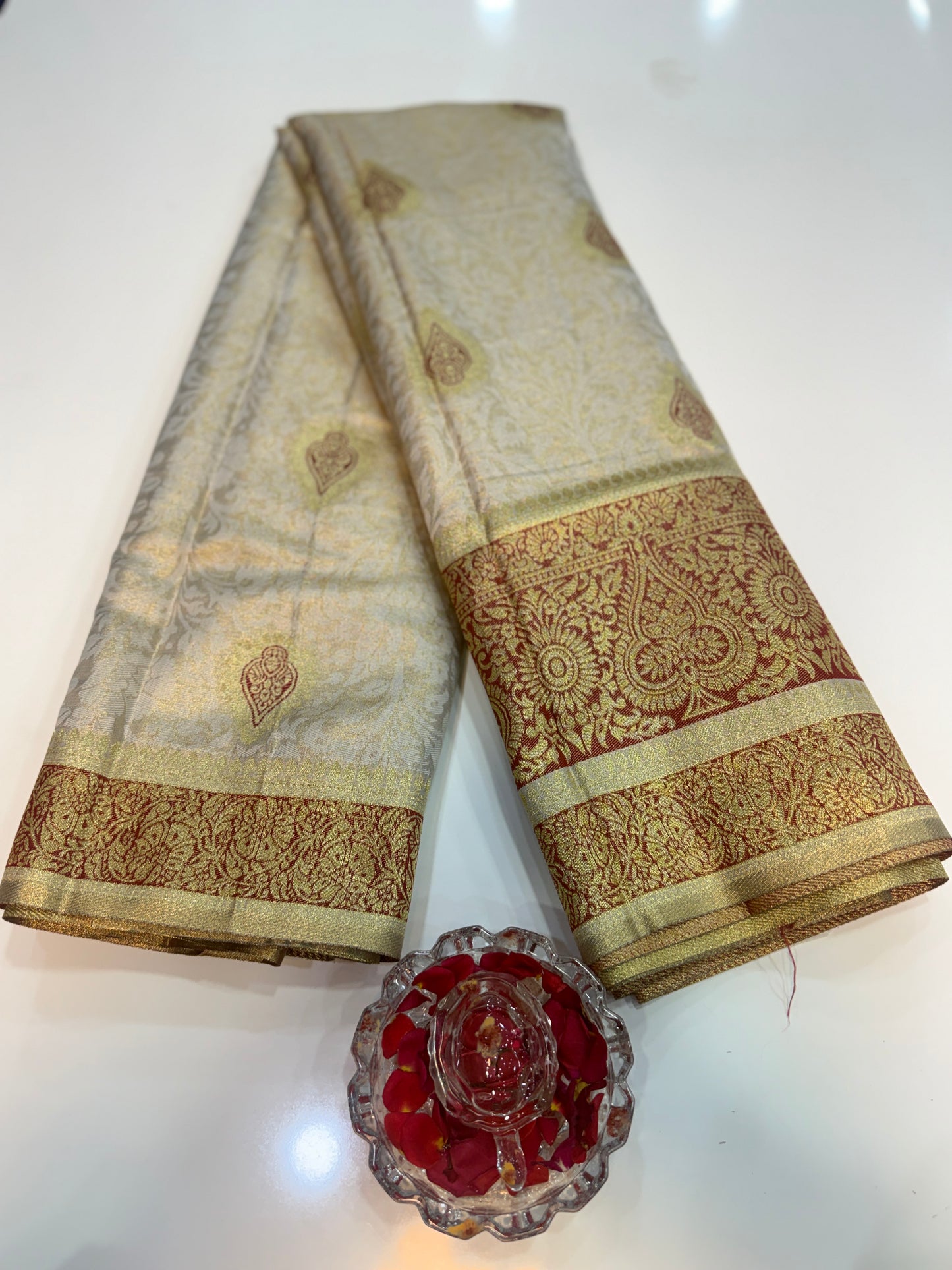 Pure Soft Silk Saree with Rich Zari Weaving and Multicolor Thread Work, Running Silk Blouse