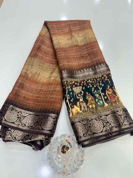 Russian Bentex Border Chittpallu Viscose Crepe Silk Saree with Zari Weaving – Festive Wear