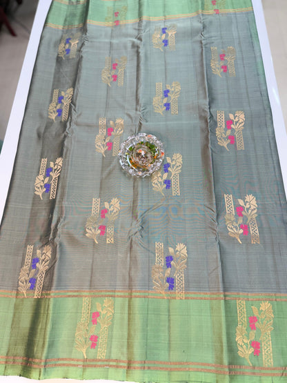 Pure Handloom Silk Saree with Traditional Zari Weaving for Women