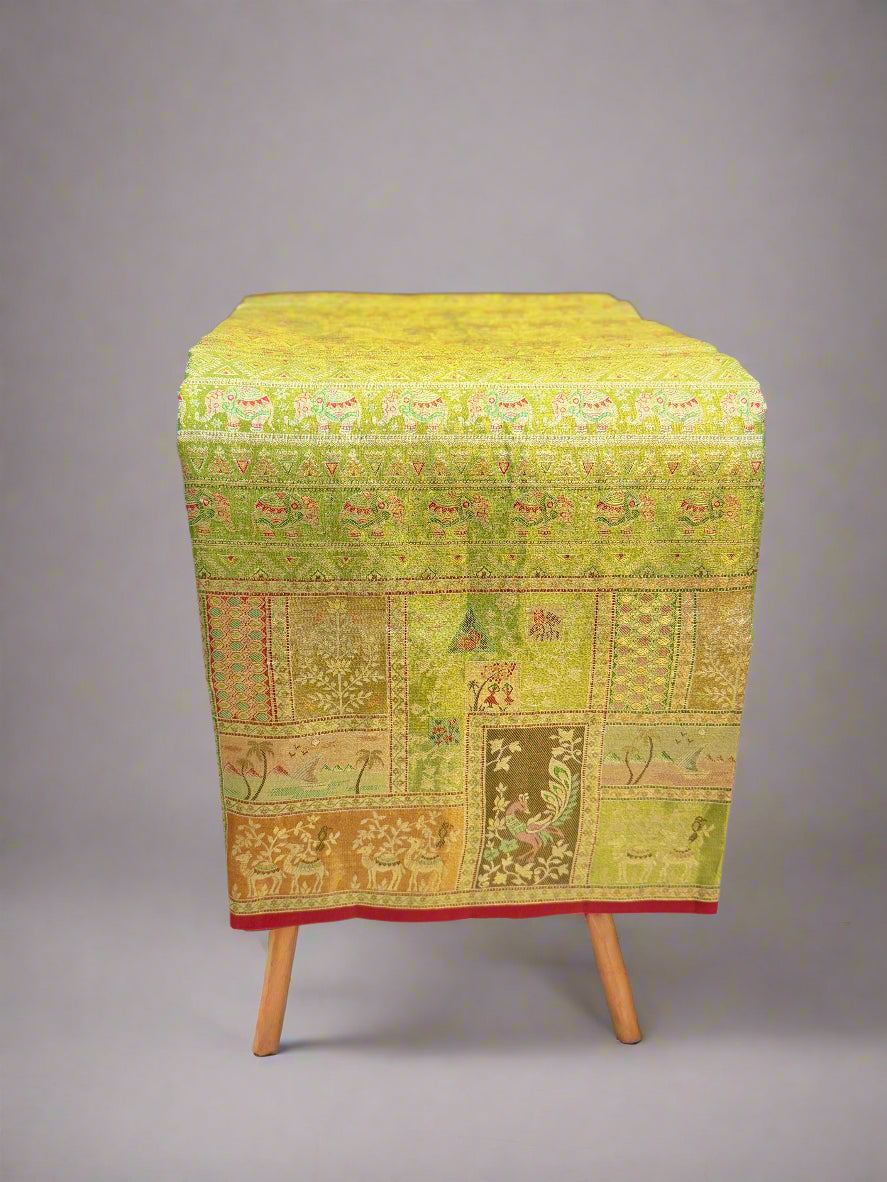 Handloom Edge-to-Edge Silk Saree with 2 Gram gold Zari Weaving – Kanchipuram Bridal Saree