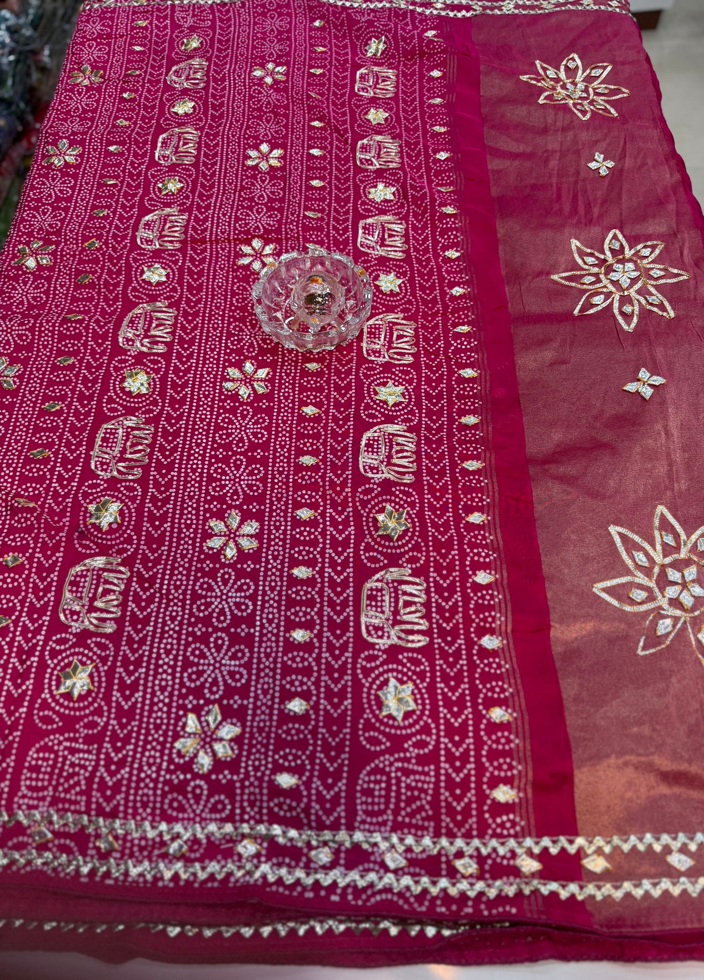 Pure Modal Silk Saree with Embroidered Border and Matching Blouse