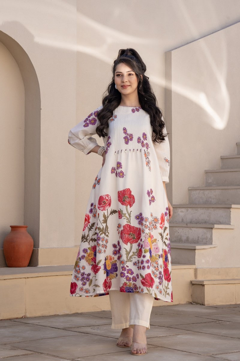 Pure Cotton Kurta Pant Set for Women with Elegant Detailing – Daily Wear Comfort Series