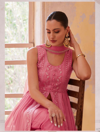 Women’s Full-Flared Long Gown with Front Slit – Fusion Ethnic Wear Free Size