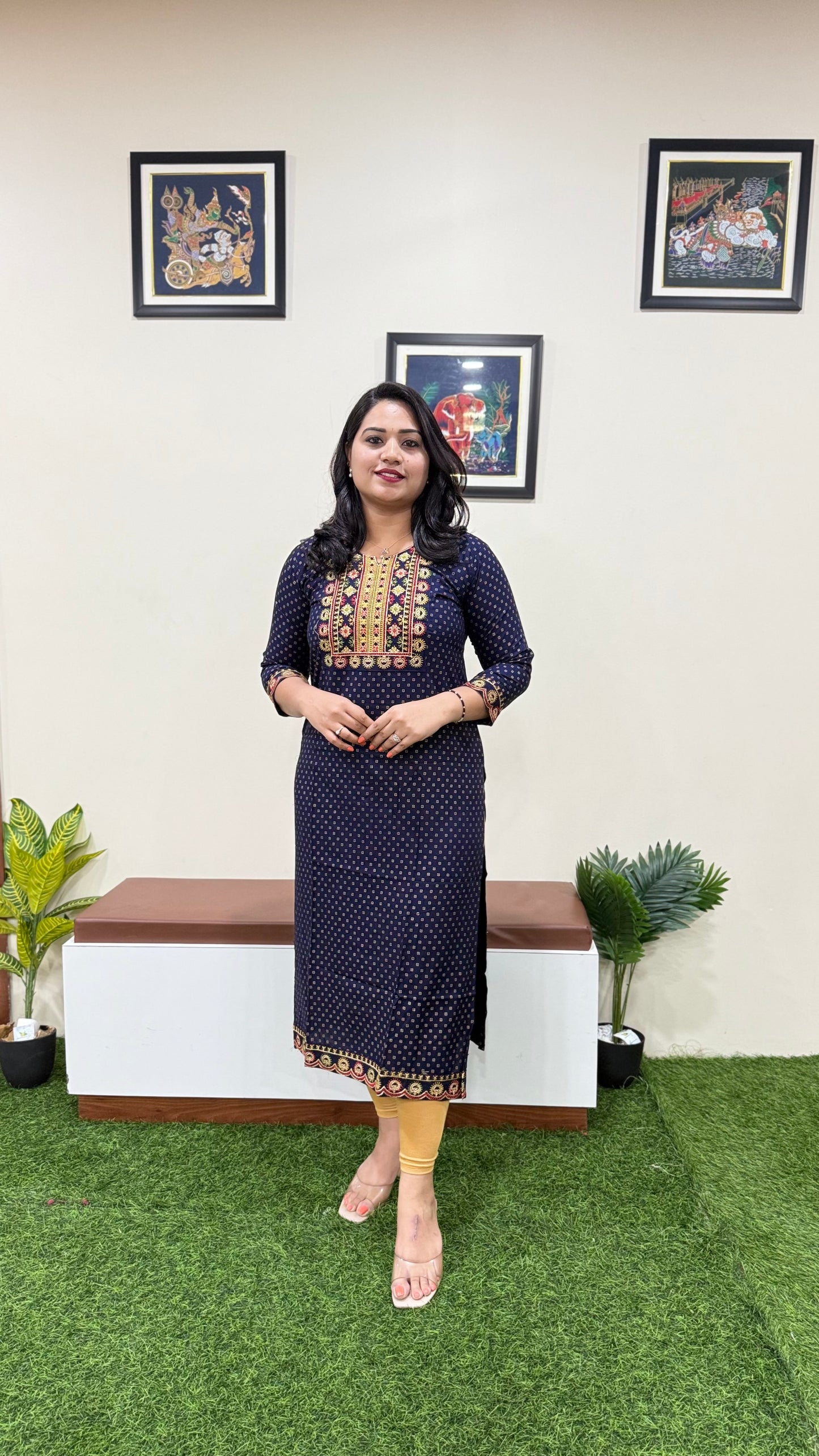 Solid Rayon Kurti Collection for Women with Zari and Thread Embroidery – M to 4XL