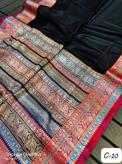 Muga Katan Saree with Brocade Blouse Piece for Women – Plain Body and Soft Drape