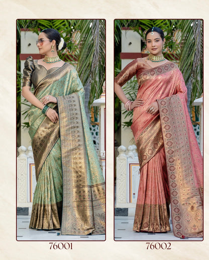 Pure Kanjivaram Silk Saree with Soft Zari & Meenakari Jaal Weaving – Wedding & Festive Wear