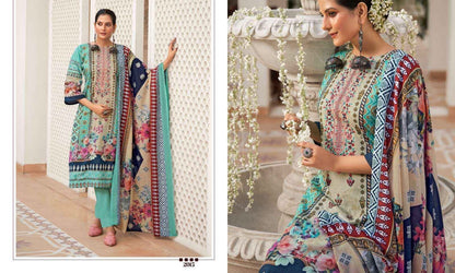 Unstitched Cotton Suit Material with Self Embroidery, Printed Cotton Bottom and Digital Print Dupatta