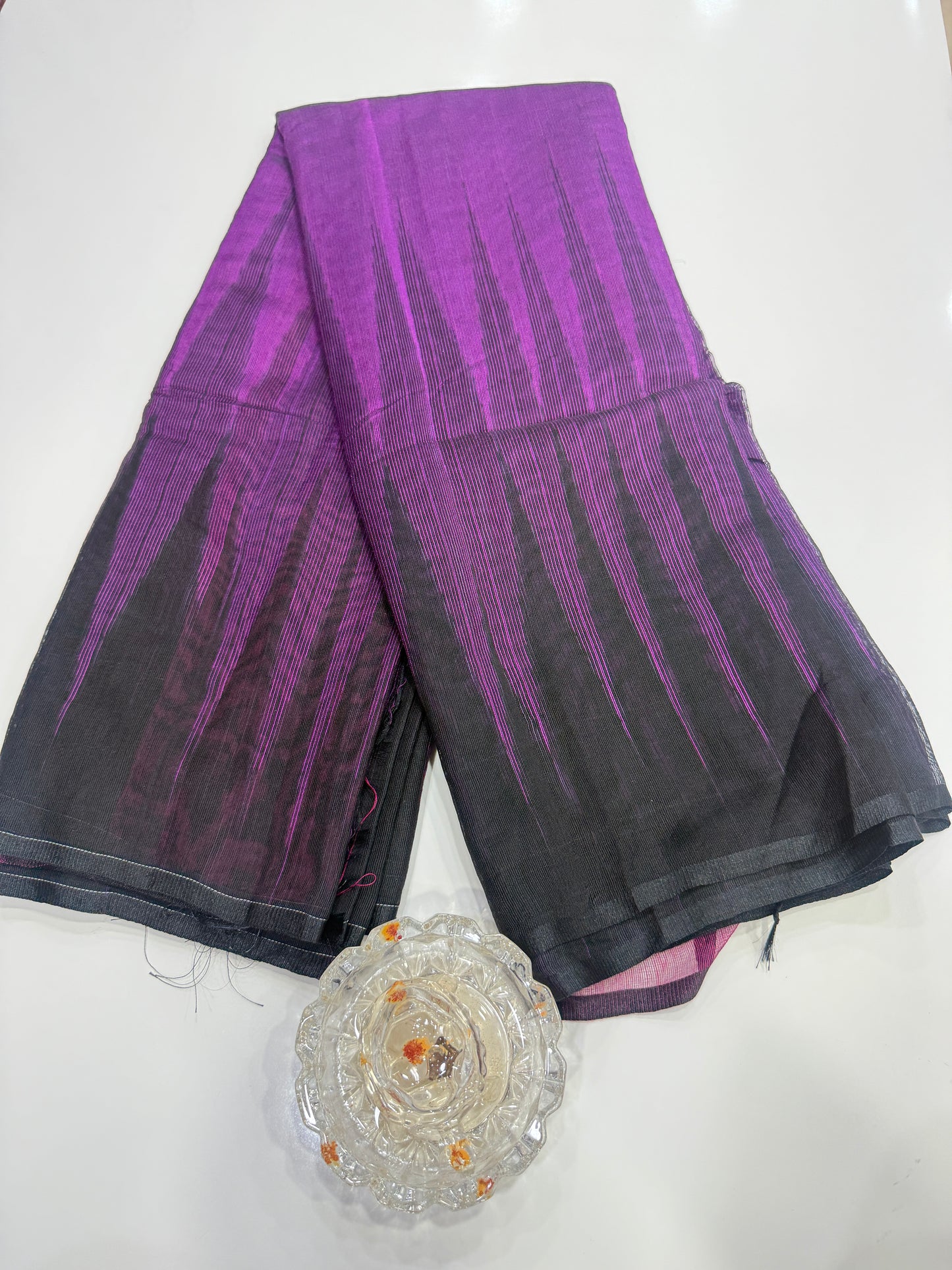 Ikat Kotki Cotton Silk Saree for Women with Matching Blouse Piece – Handwoven Traditional Design