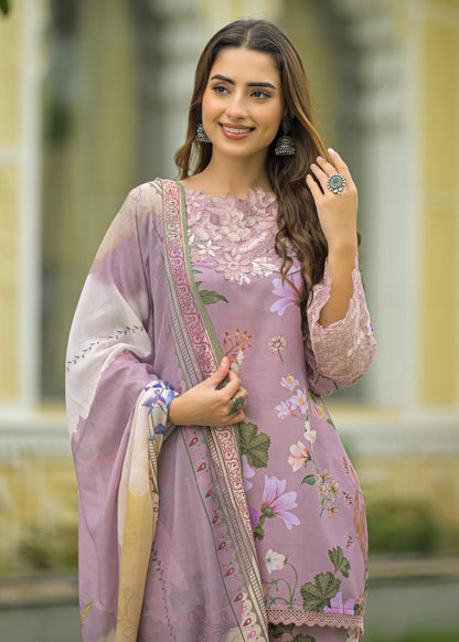 Cotton Kurta Farsi Salwar Dupatta Set with Detailing Work for Women – M to 3XL Sizes