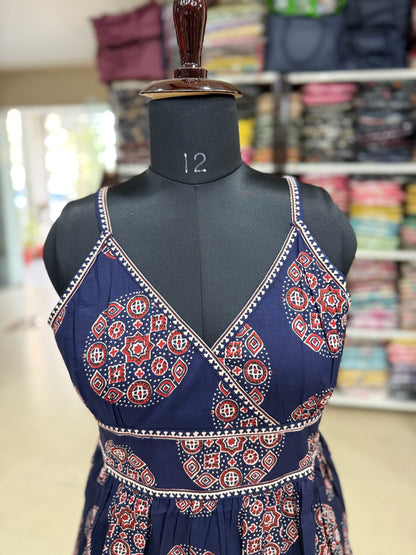 Women’s cotton 60x60 printed strappy mini dress / short tunic, M–3XL