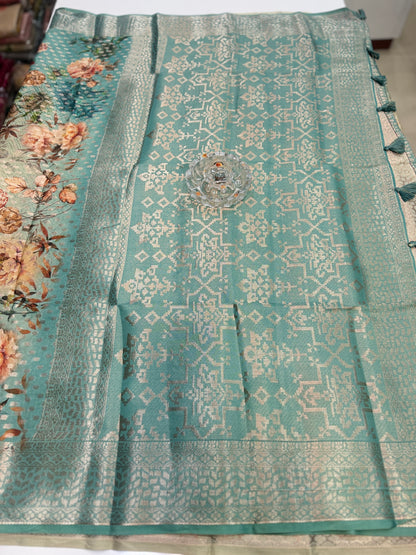 Georgette Silk Butti Saree with Rich Printed Pallu