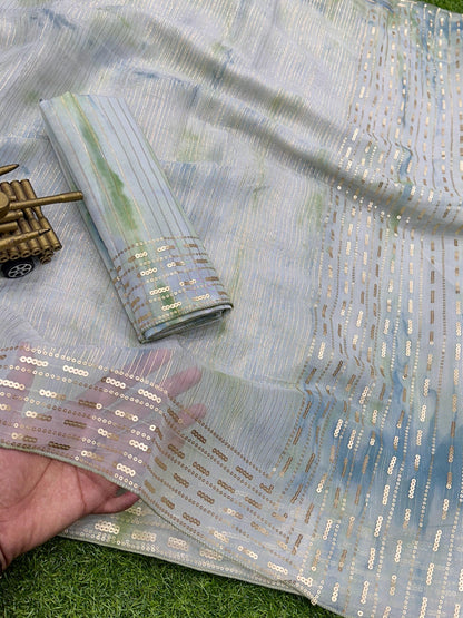 Pastel Bliss Pure Organza Sarees