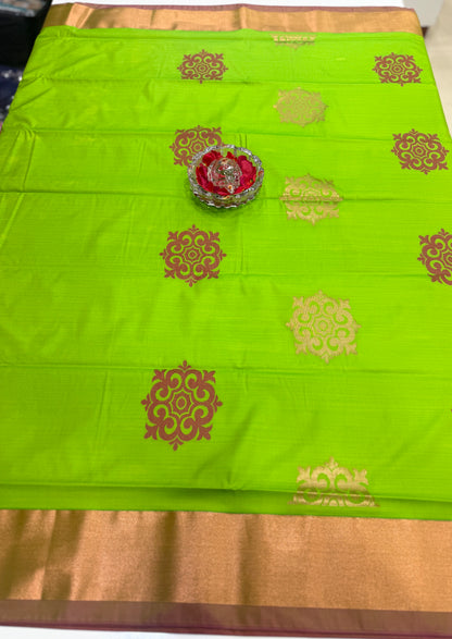 Kanchi Soft Silk Saree with Zari Weaving and Traditional Motifs – Wedding and Festive Wear