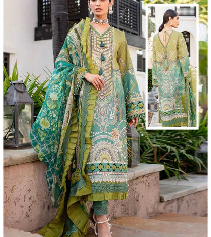 Unstitched Heavy Cotton Printed Dress Material with Mal Mal Dupatta for Women