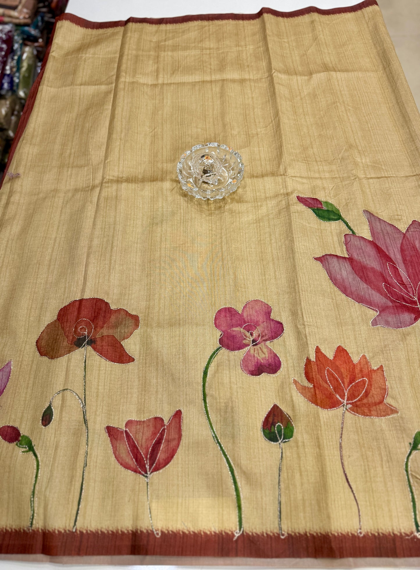 Assam silk saree for women with aari embroidery and paithani motifs, festive wear saree with blouse