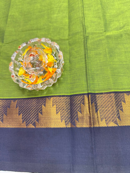 Chettinad Pure Cotton Saree with Zari Border – 80 Count, 20 Colours, 5.5m Length