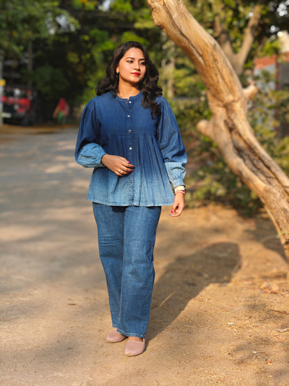 Classic Denim Short Top for Women – Size 2XL