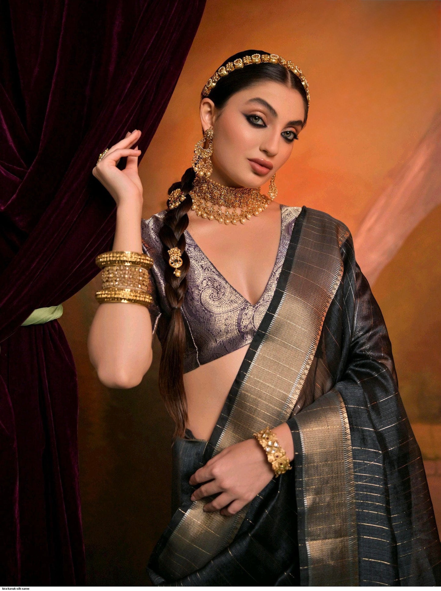 Premium moss sico silk with zari border – ethnic festive wear for women