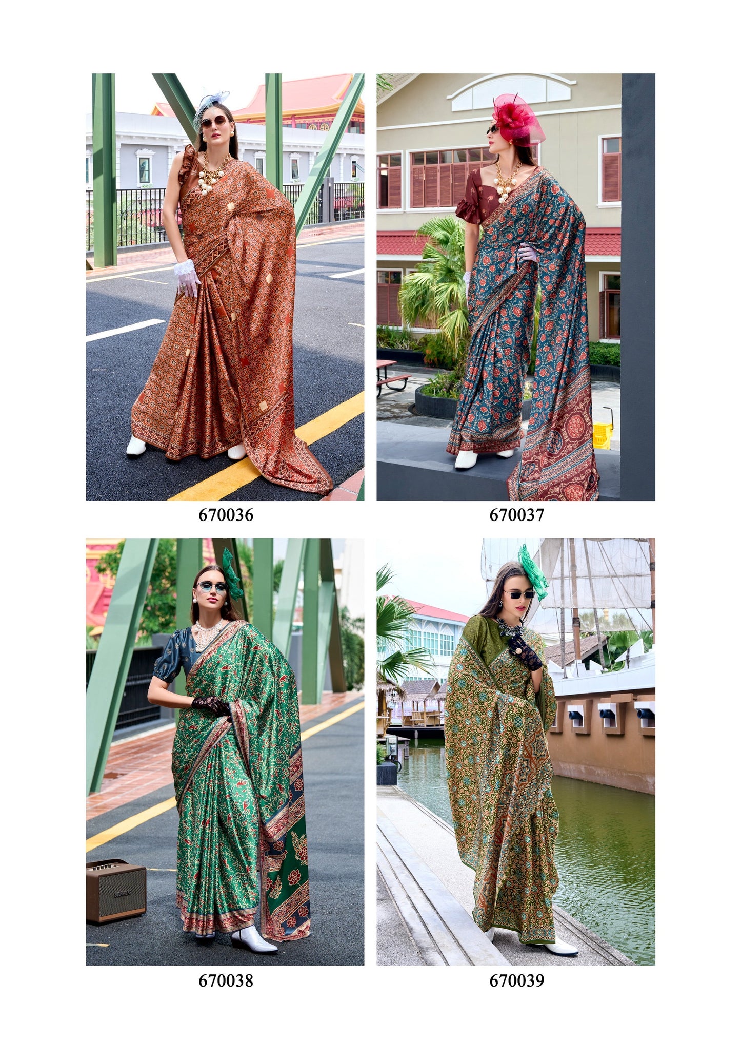 Pure Satin Silk Saree with Ajrakh Print – Festival and Traditional Wear Saree for Women