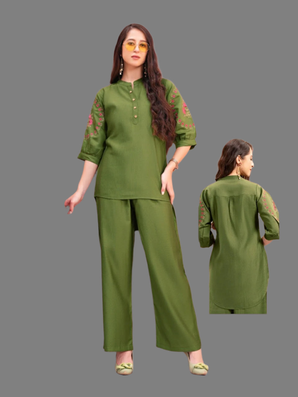 Vatican Silk Co-ord Set for Women – Stylish 2-Piece Outfit in Latest Colors | L to 3XL